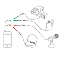 Przejściówka adapter słuchawkowy mini Jack 3.5 wtyk 4pin - 2x gniazdo