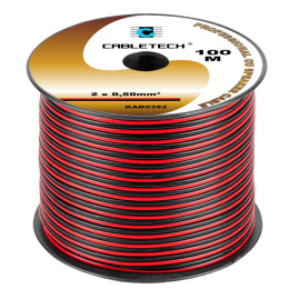 Przewód kabel głośnikowy 2x0,5mm2 CU miedziany czarno-czerwony