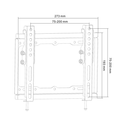 Uchwyt naścienny uniwersalny do LED TV (13-42") LP34-22T regulacja w pionie