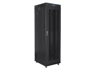 SZAFA INSTALACYJNA RACK STOJĄCA 19" 42U 600X1000 CZARNA DRZWI PERFOROWANE LCD LANBERG (FLAT PACK)