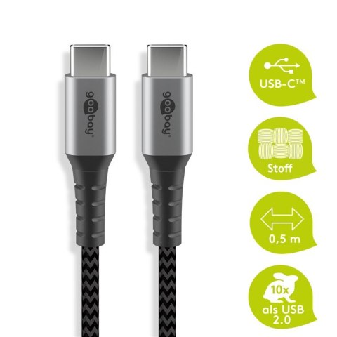 Kabel USB-C 2.0 480 Mb/s Goobay KĄTOWY TEXTIL 2m