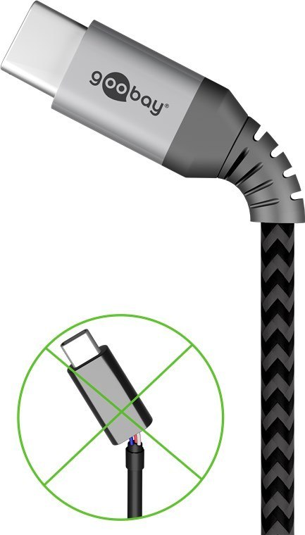 Kabel USB-C - USB-A 2.0 Goobay KĄTOWY TEXTIL 0.5m
