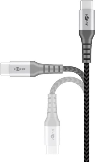 Kabel USB-C - USB-A 2.0 Goobay KĄTOWY TEXTIL 1m