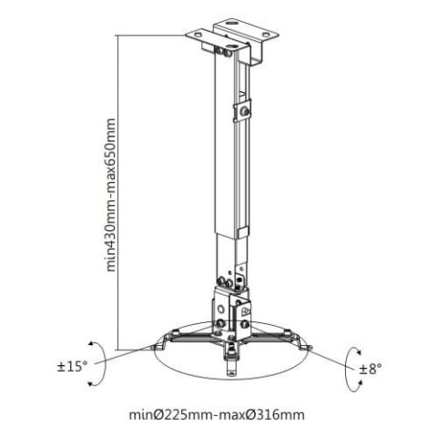 Uchwyt na projektor sufitowy Spacetronik SPA-P01B SPACETRONIK