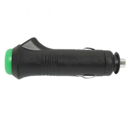 Wtyk zapalniczki samochodowej z włącznikiem (zielonym), bez podświetlenia