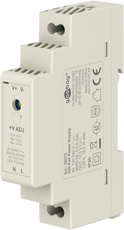 Zasilacz na szynę DIN Goobay 12V 1.25A 15W IP20