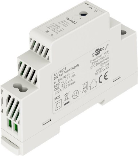Zasilacz na szynę DIN Goobay 12V 1.25A 15W IP20