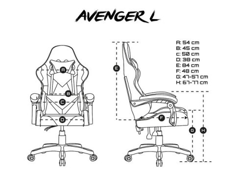 FOTEL GAMINGOWY FURY AVENGER L CZARNO-BIAŁY