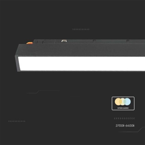 Oprawa Szynosystem SMART 48V V-TAC 12W LED CCT 90st SMART WiFi TRACKLIGHT Czarna VT-3612 2700K-6400K 1200lm 3 Lata Gwarancji