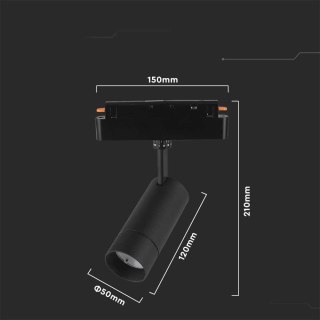 Oprawa Projektor Szynosystem SMART 48V V-TAC 8W LED CCT 27st SMART WiFi TRACKLIGHT Czarna VT-908D 2700K-6400K 700lm 3 Lata Gwara