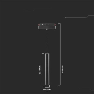 Oprawa Projektor Szynosystem SMART 48V V-TAC 8W LED CCT 30st SMART WiFi TRACKLIGHT Czarna VT-908D 2700K-6400K 700lm 3 Lata Gwara