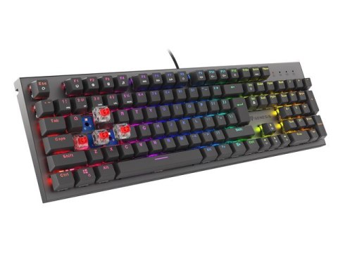 KLAWIATURA DLA GRACZY GENESIS THOR 303 US PODŚWIETLENIE RGB MECHANICZNA RED SWITCH CZAR (PO TESTACH)