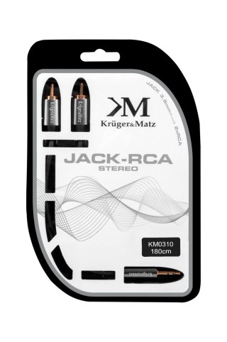 Kabel wtyk jack 3.5 - 2RCA stereo 1.8m Kruger&Matz