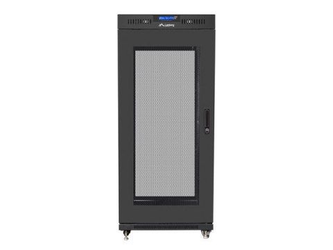 SZAFA INSTALACYJNA RACK STOJĄCA 19" 27U 600X600 CZARNA DRZWI PERFOROWANE LCD LANBERG (FLAT PACK) V2