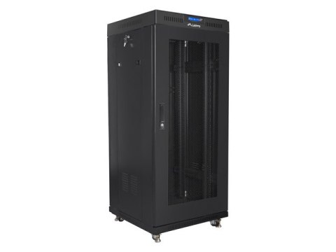 SZAFA INSTALACYJNA RACK STOJĄCA 19" 27U 600X600 CZARNA DRZWI PERFOROWANE LCD LANBERG (FLAT PACK) V2