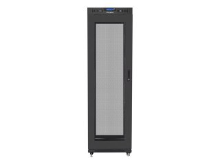 SZAFA INSTALACYJNA RACK STOJĄCA 19" 42U 600X600 CZARNA DRZWI PERFOROWANE LCD LANBERG (FLAT PACK) V2