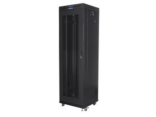 SZAFA INSTALACYJNA RACK STOJĄCA 19" 42U 600X600 CZARNA DRZWI PERFOROWANE LCD LANBERG (FLAT PACK) V2