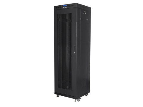 SZAFA INSTALACYJNA RACK STOJĄCA 19" 42U 600X600 CZARNA DRZWI PERFOROWANE LCD LANBERG (FLAT PACK) V2