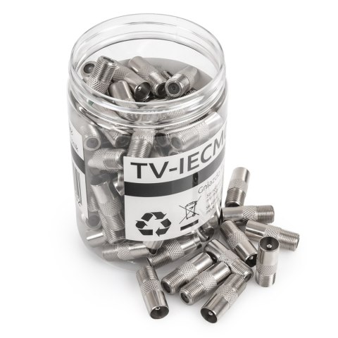 Gniazdo F / Wtyk TV prosty TV-IECM01 1szt