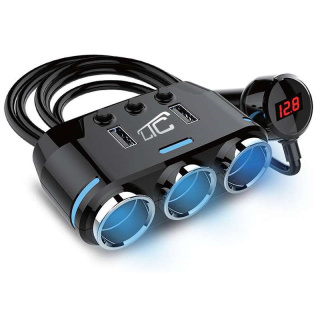 Rozdzielacz Gniazda Zapalniczki 12-24V USB 3,1A z woltomierzem LTC