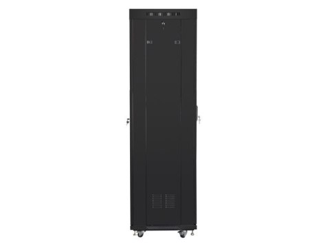 SZAFA INSTALACYJNA RACK STOJĄCA 19" 42U 600X600 CZARNA DRZWI PERFOROWANE LCD LANBERG (FLAT PACK) V2