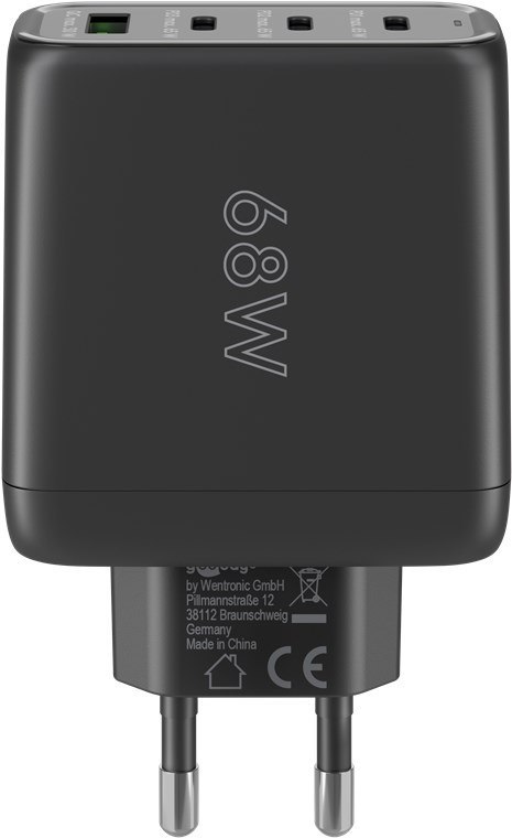Ładowarka sieciowa 3x USB-C USB 68W Goobay CZARNA
