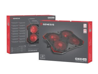 PODSTAWKA CHŁODZĄCA POD LAPTOPA GENESIS OXID 260 15.6-17.3" Z 4 WENTYLATORAMI, PODŚWIETLENIE, 2 USB