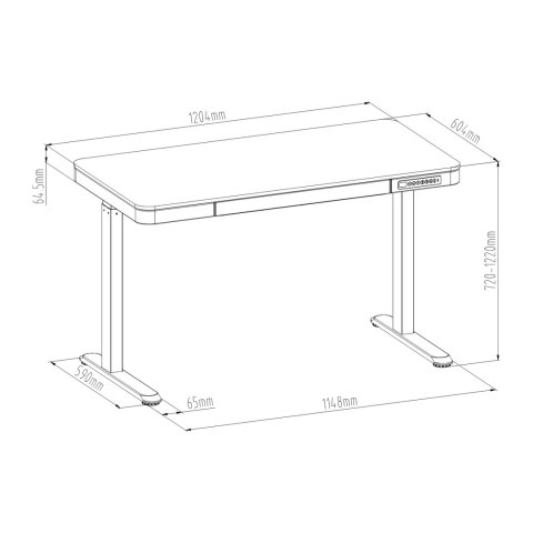 Elektryczne biurko Spacetronik SPE-B127BB Astrid SPACETRONIK