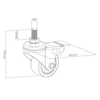 Kółka do biurek Spacetronik SPE-A03