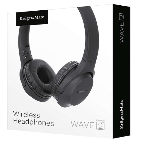 Kruger Matz Wave 2 słuchawki bluetooth nauszne czarne