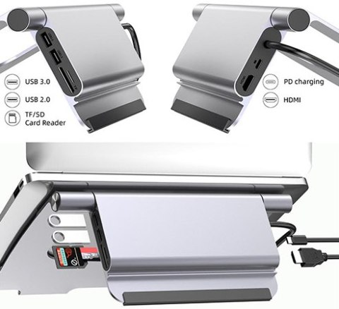 Multiport Podstawka pod laptop 6in1 SPU-M14 SPACETRONIK