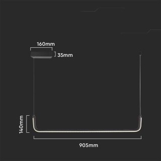Oprawa Zwieszana V-TAC 12W LED Czarna VT-7769 4000K 1200lm