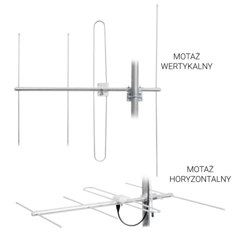 Antena DVB-T/T2 Spacetronik EOS VHF pol. H/V white SPACETRONIK