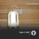 Lampka Biurkowa Nocna V-TAC 1W LED 22cm Ładowanie USB Ściemnianie Złota VT-1057 3000K-6000K 55lm