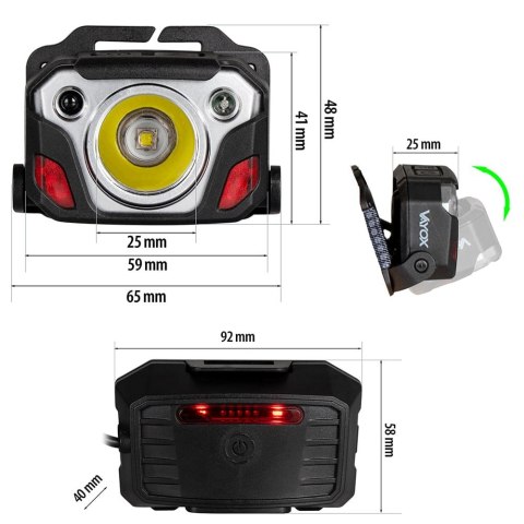 Latarka czołowa 10W powerbank sensor VAYOX VA0103 VAYOX