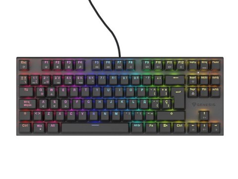 KLAWIATURA DLA GRACZY GENESIS THOR 303 TKL ES PODŚWIETLENIE RGB MECHANICZNA RED CZARNA HOT SWAP