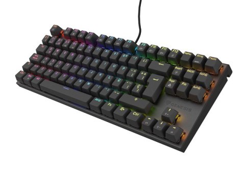 KLAWIATURA DLA GRACZY GENESIS THOR 303 TKL ES PODŚWIETLENIE RGB MECHANICZNA RED CZARNA HOT SWAP