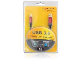 KABEL USB-A(M)->USB-B(M) 3.0 5M CZARNY PREMIUM DELOCK