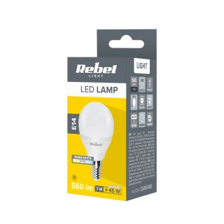 Lampa LED REBEL G45 7W, E14, 3000K, 230V