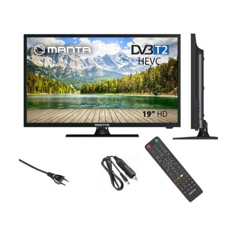 Manta 19LHN122D Telewizor 19" DVB-T2 HEVC czarny