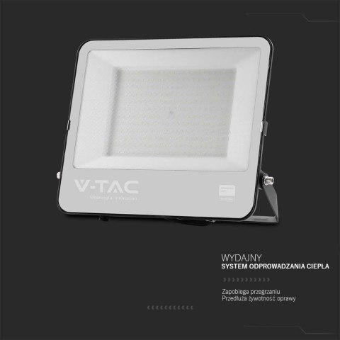 Projektor LED V-TAC 200W 135Lm/W SAMSUNG CHIP Czarny VT-44201 4000K 22960lm 5 Lat Gwarancji