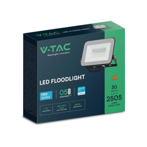 Projektor LED V-TAC 30W SAMSUNG CHIP PRO-S Czarny VT-44030 6500K 2505lm 5 Lat Gwarancji