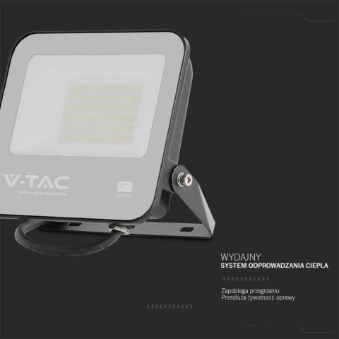 Projektor LED V-TAC 50W 135Lm/W SAMSUNG CHIP Czarny VT-4455 6500K 5740lm 5 Lat Gwarancji