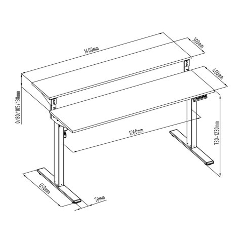 Elektryczne biurko Spacetronik Moris 133WO 140x70 SPACETRONIK