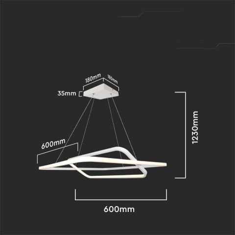 Oprawa Zwieszana V-TAC 48W LED Ściemnialna Biała VT-7909 3000K 5150lm