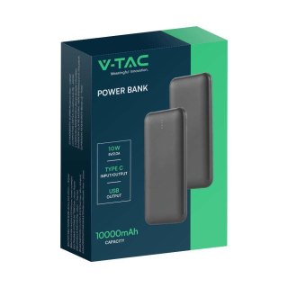 Power Bank V-TAC 10000mAh SLIM TYPE C Szary VT-3527