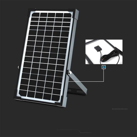 Projektor LED Solarny V-TAC 10W IP65, Pilot Timer, LiFePo 3.7V 6000mA Czarny VT-411 4000K 1500lm