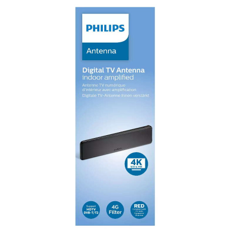 Antena pokojowa do telewizji naziemnej DVB-T2 HEVC z filtrem 3/4G Philips SDV5225/12