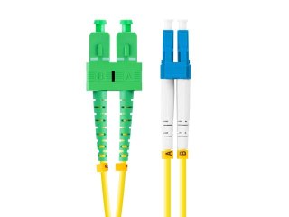 PATCHCORD ŚWIATŁOWODOWY SM LC/UPC-SC/APC DUPLEX 3.0MM LSZH G657A1 0.5M ŻÓŁTY LANBERG