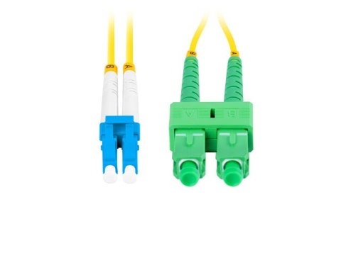 PATCHCORD ŚWIATŁOWODOWY SM LC/UPC-SC/APC DUPLEX 3.0MM LSZH G657A1 0.5M ŻÓŁTY LANBERG